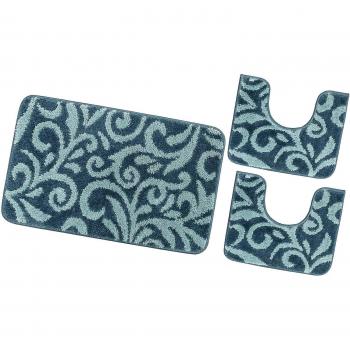Soffice e Antiscivolo: Tappeti Bagno Blu – 3x1