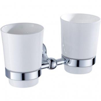 Wall‑Mounted Brushed Silver Toothbrush Holder