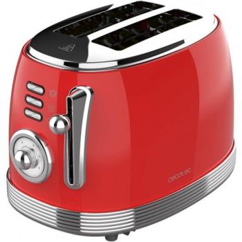 Cecotec Tostadora Vertical 2 Ranuras Cortas Toast&Taste 800 Vintage Light Red. 850 W, 2 Rebanes de Pan, Ranuras Extra