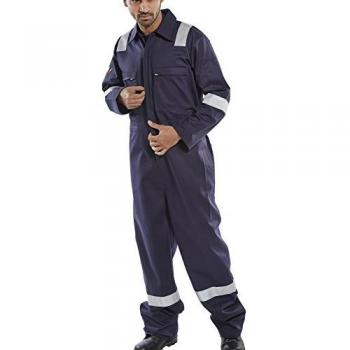 Beeswift Navy Blue Fire Retardant Anti-Static Boilersuit Size 40