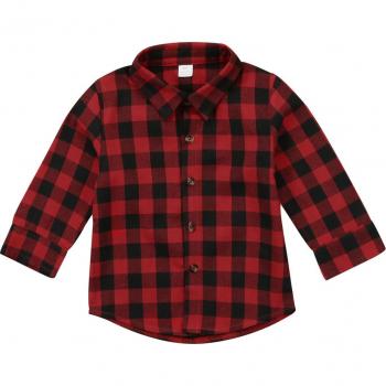 Camiseta de cuadros de algodón para niños y niñas de 2 a 7 años