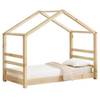 Letto a Casetta Vardø 80x160 cm in Legno Naturale