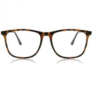 Montura cuadrada en plástico tortuga con lentes recetados y filtro anti-azul – SmartBuy Collection