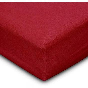 Drap Housse 160x200 Flowen Coton Jersey Bordeaux