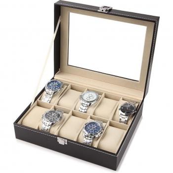 12 Slot PU Leather Watch Storage Box