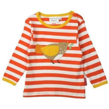 Kids Orange Tiger Sparrow Applique Top, Size 6‑12 m