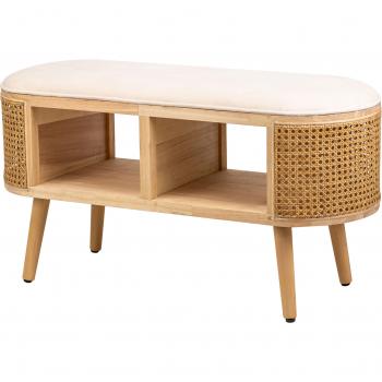 Nordlys Banco de ratán y madera natural
