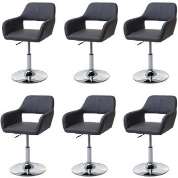 Chaises rétro années 50 en similicuir, ensemble de 6