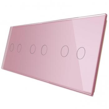 Front 3 Vidros Rosa, 6 Botões (LIVOL) – LEDBOX