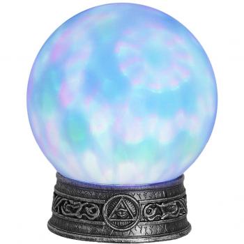 Boule de Cristal Turquoise avec Base Lumineuse