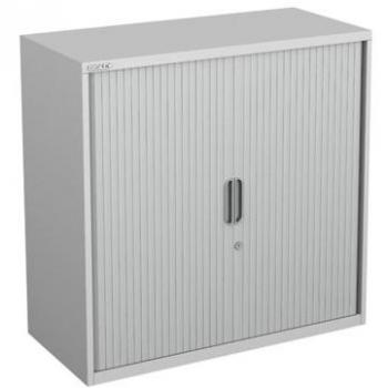 Bisley Locking Tambour File Unit with One Adjustable Shelf, Steel Material, 1000W x 470D x 1000H mm, Grey Finish