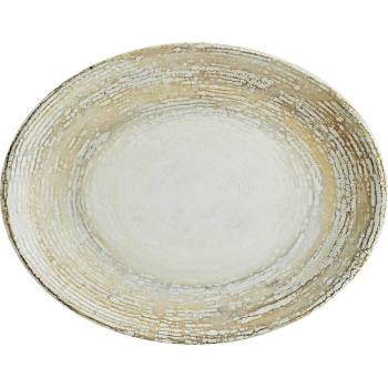 Patera Ovalada Bonna 25x19 cm – Pack de 12 piezas en blanco-beige