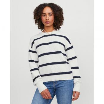 Jack & Jones Maglione Mila Twist con Nastro a Strisce Blu e Neve M