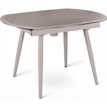 Mesa Ajustable IPERBRIKO en Vidrio Templado – Patas Metálicas, Color Tortora
