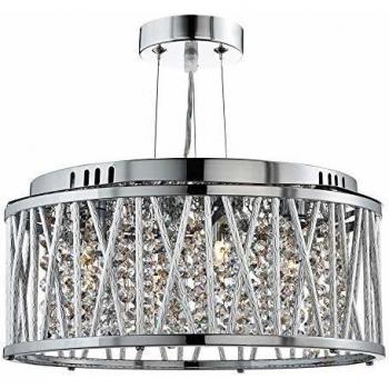Elise 3 Light Semi-Flush Ceiling Light Polished Chrome