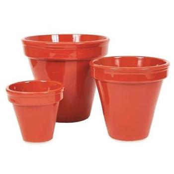 Red Verano Dipped Pot Trio – Classic Outdoor Plant Pots, 16‑29 cm