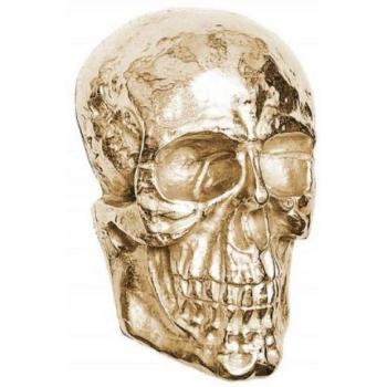 Goldene Schädelwanddekoration – Casa Padrino Metallskulptur 30 × 20 × 40 cm