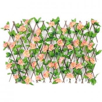 Artificial Leaf Wooden Garden Privacy Screen