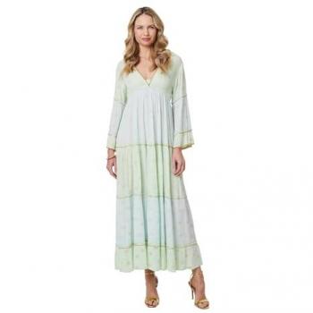 Izabel London Luxe Green Tiered Empire Gown – Women's