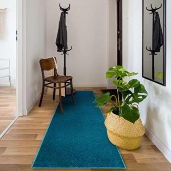 Tapis Corridor Bleu Turquoise Eton 898 100x400 cm