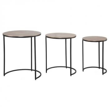 Beistelltisch 3er.-Set. gold schwarz B/H/T: ca. 45x55x45 cm