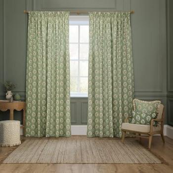 Sage Color Pencil Pleats – Sanderson Room Shade Curtain
