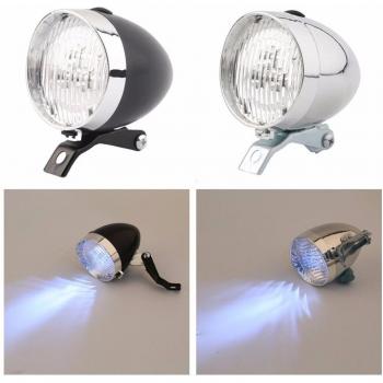 Lampe de vélo vintage 3 LED pour guidon