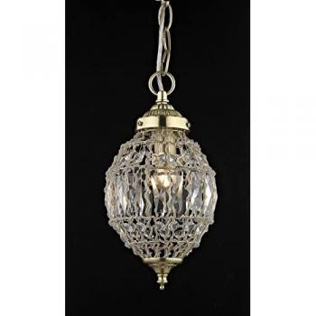 Bombay Bead Small Pendant Light in Satin Brass
