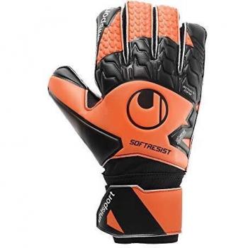 Gants de gardien Uhlsport Soft Resist, 8, Orange Fluo/Blanc/Noir