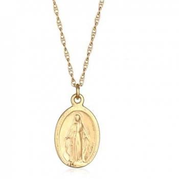 Elli Kette mit Anhänger »Halskette Marienbild Oval Vintage Style 925 Sterling Silber«