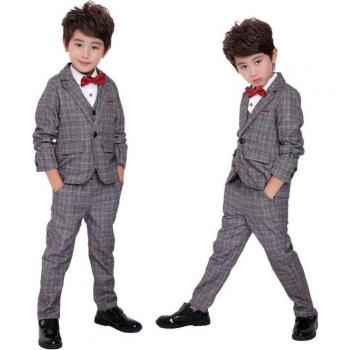 Kids' Spring and Autumn Formal Outfit with Blazer, Vest, and Pants
