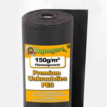 Aquagart Garten‑Mulchvlies 350 m² – Unkrautvlies 150 g/m², 1 m breit (1‑Stück)