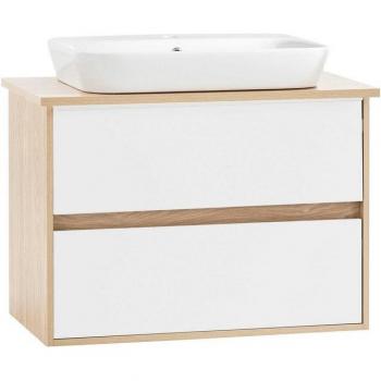 Waschtisch „Mali“ 86 cm – Schildmeyer, eiche hellfarben, Keramikbecken