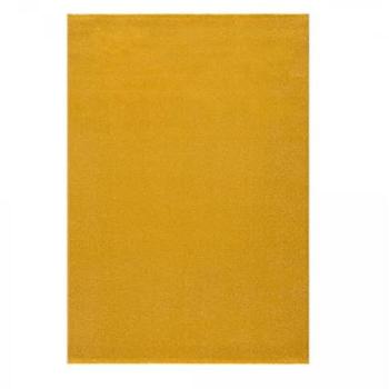 Jadorel Tapis Arrondi 200 cm, couleur jaune, tissage uni, modèle Nossa