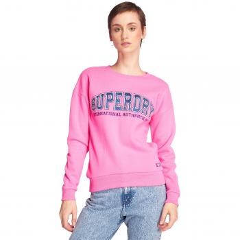 Superdry Damen-Sweater Urban Street mit Applikationen, Pink, Größe XL