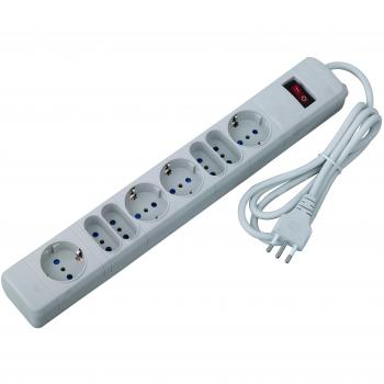 TECHLY 300439 Multipresa 8 Posti Italiana 10A / Schuko Grigio