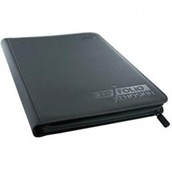 Álbum con cremallera Ultimate Guard Zipfolio Xenoskin 18 bolsillos para 360 cartas, color negro. Tamaño standard