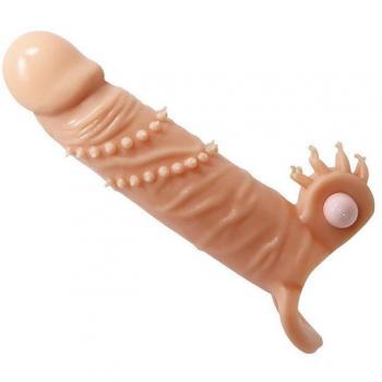 Guaina per Pene Pretty Love Connor con Stimolatore Clitorideo Flesh