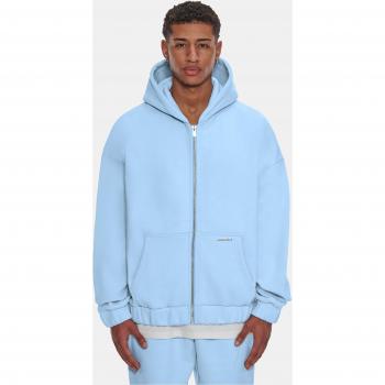 DropSize Giacca Felpata Blu Pastello