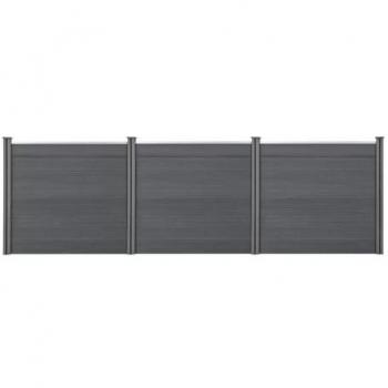 Clôture extérieure en bois composite gris neu.holz 165x466 cm