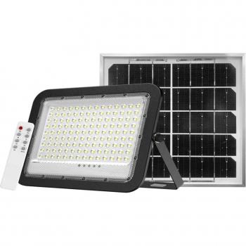 ENOVALITE LED Solarleuchte Solarstrahler PRO, LED-Fluter, 20 W PV, 2600 lm, 6500K, IP65, LED fest integriert, Tageslichtweiß, kaltweiß, steuerbar mit Fernbedienung, Solarfluter mit Akku