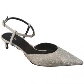 UK Size 5 “Greece” Wide‑Fit Low Kitten Heels with Pointed Toe & Ankle Strap (Gold)