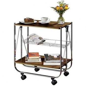Carrello Dinett Noce WENKO 68x70 cm, MDF Pieghevole