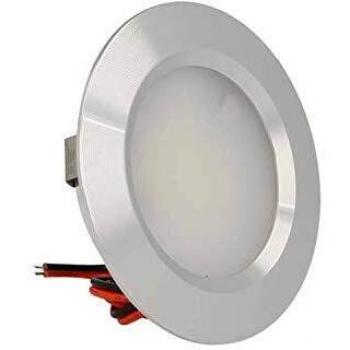 LEDLUX Mini Faretto Led Da Incasso Rotondo 3W AC/DC 12V DC 24V Foro 50mm Diametro 68mm (ARGENTO, 6000K)