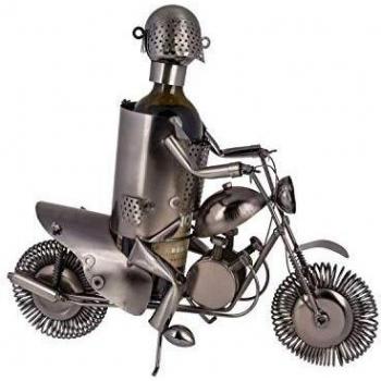 Out of the Blue Flaschenhalter 71/3144 – Motorradfahrer II aus Metall, dekorativ und praktisch