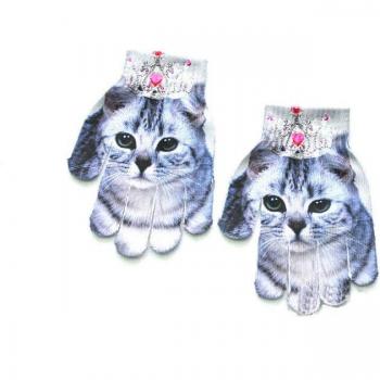 Children's 3D Animal Print Knit Winter Gloves
