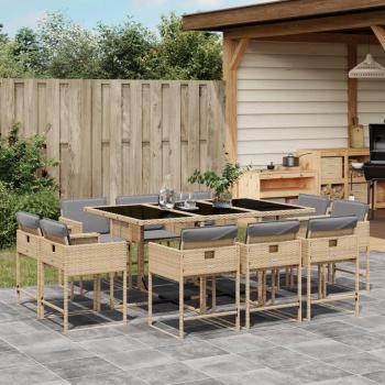 VidaXL 11-tlg. Essgruppe für den Garten mit Kissen
