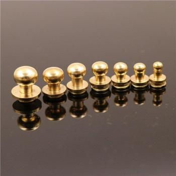 10pcs Solid Brass Round Head Studs for Leather Craft