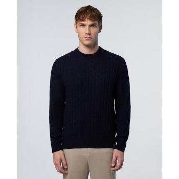 Dunkelblauer Herrenpullover mit Kabelstrick von North Sails