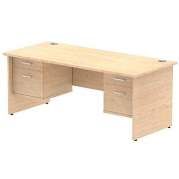 Impulse Bench 1800 x 800mm Straight Office Desk Maple Top Panel End Leg Workstation